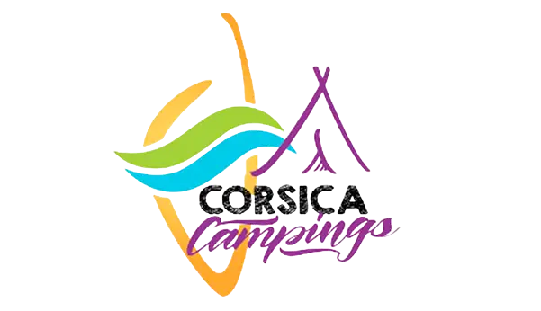 logo-moderne-de-corsica-campings Logo de Corsica Campings mettant en avant l'écologie et l'esprit aventureux de l'île, avec des éléments naturels symbolisant la nature et le tourisme durable en Corse.