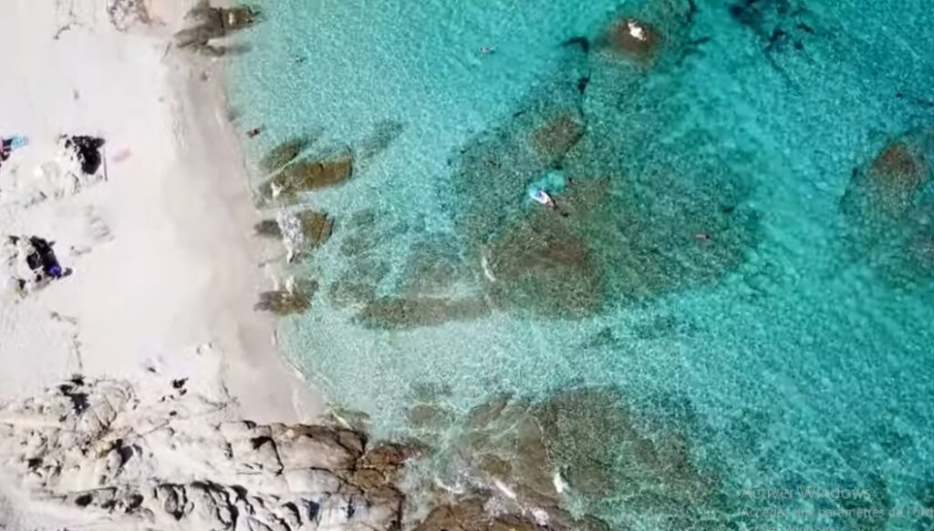 Image d'une plage idyllique en Corse avec mer turquoise et sable doré, parfaite pour la détente estivale.