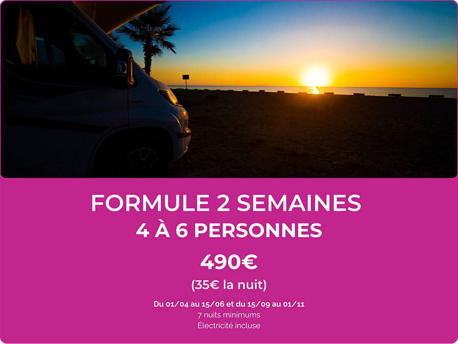Camping en bord de plage avec coucher de soleil, tranquillité, vacances familiales